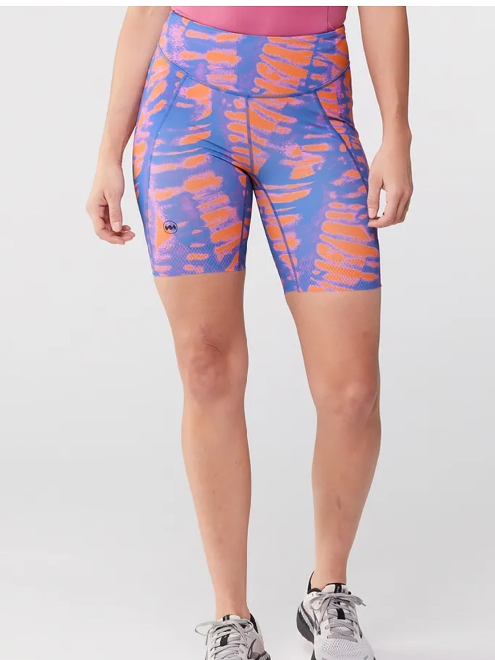 Janji 7" Groundwork Bike Shorts Medium Purple Abstract Print Athletic